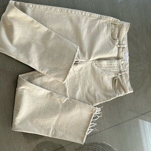 Loft High Waist Straight Crop size 25/0 Tan Jeans